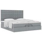Ottomaans bed 200x200 cm stof lichtgrijs