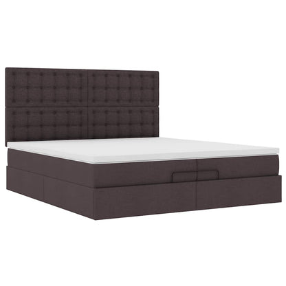 Ottoman bed met matrassen 200x200cm stof donkerbruin