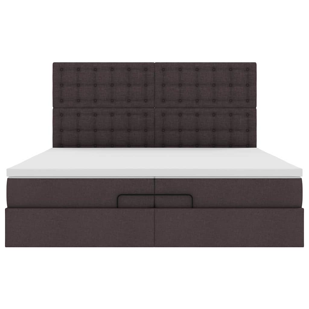 Ottoman bed met matrassen 200x200cm stof donkerbruin