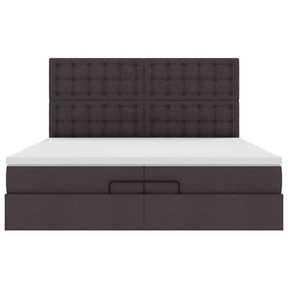 Ottoman bed met matrassen 200x200cm stof donkerbruin
