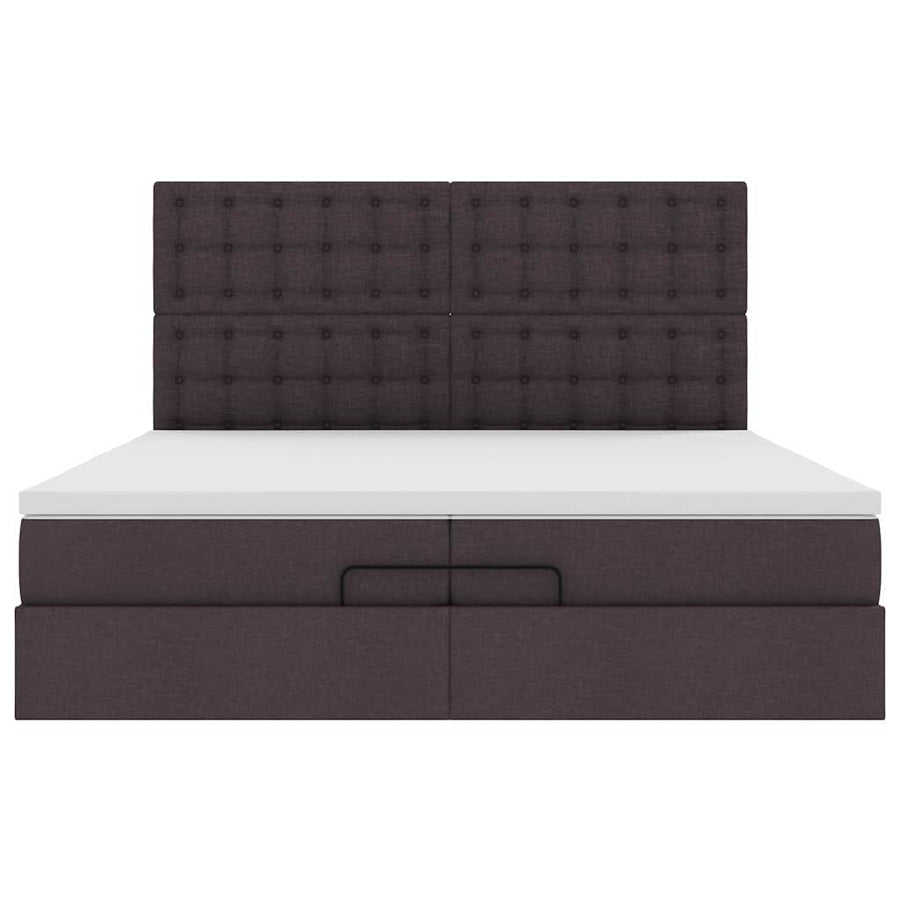 Ottoman bed met matrassen 200x200cm stof donkerbruin