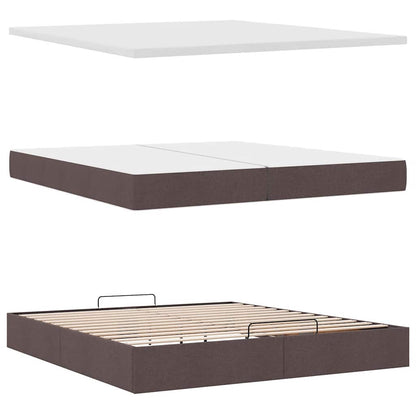 Ottoman bed met matrassen 200x200cm stof donkerbruin