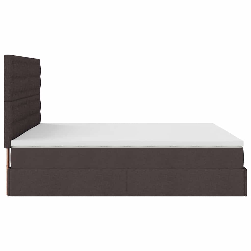 Ottoman bed met matrassen 200x200cm stof donkerbruin