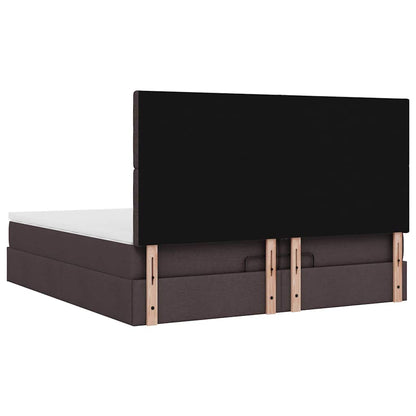 Ottoman bed met matrassen 200x200cm stof donkerbruin