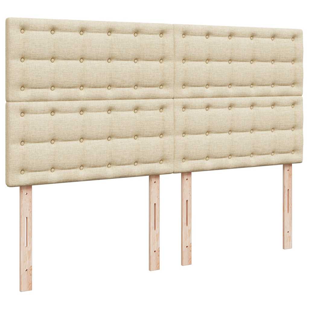 Ottoman bed met matrassen 200x200cm stof crèmekleurig