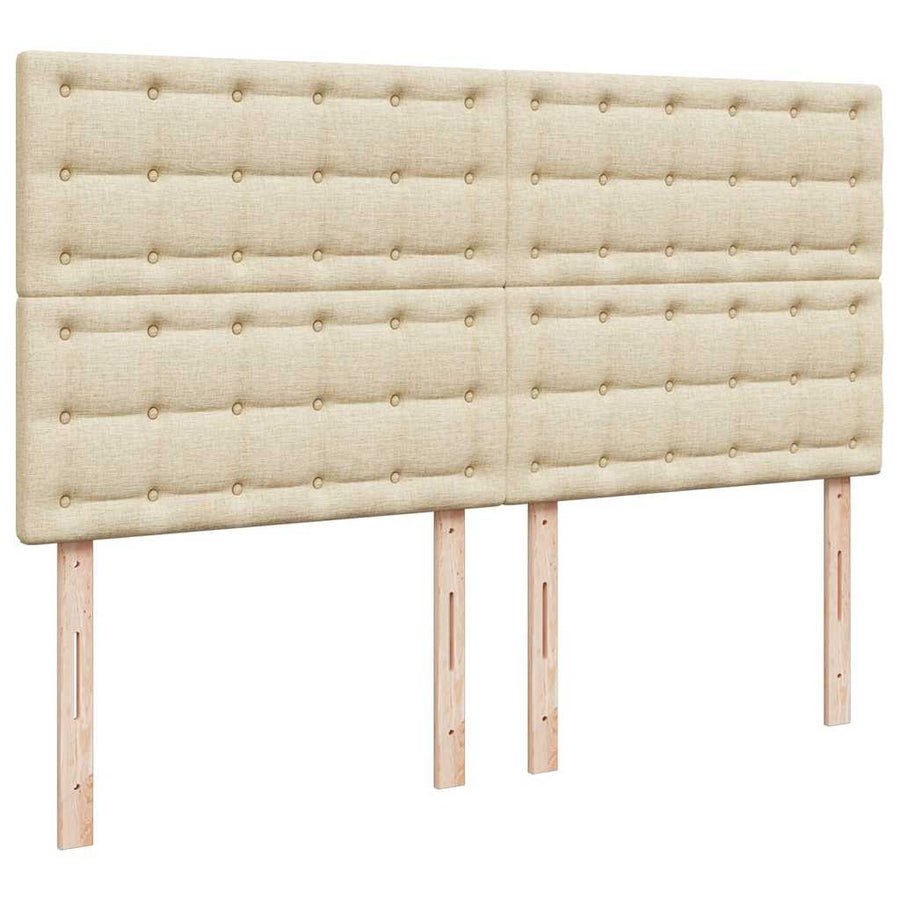Ottoman bed met matrassen 200x200cm stof crèmekleurig