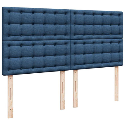 Ottoman bed met matrassen 200x200cm stof blauw