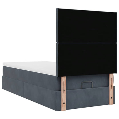 Ottoman bed met matrassen 90x200cm fluweel donkergrijs