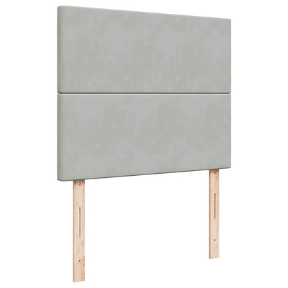 Ottoman bed met matrassen 120x190cm fluweel lichtgrijs