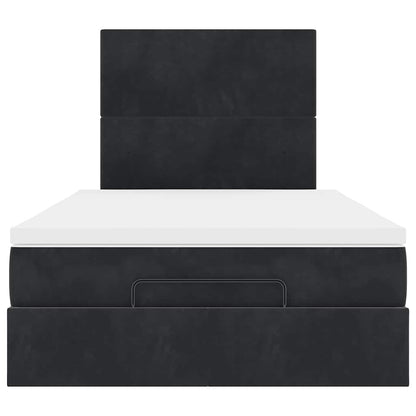 Ottoman bed met matrassen 120x190cm fluweel zwart