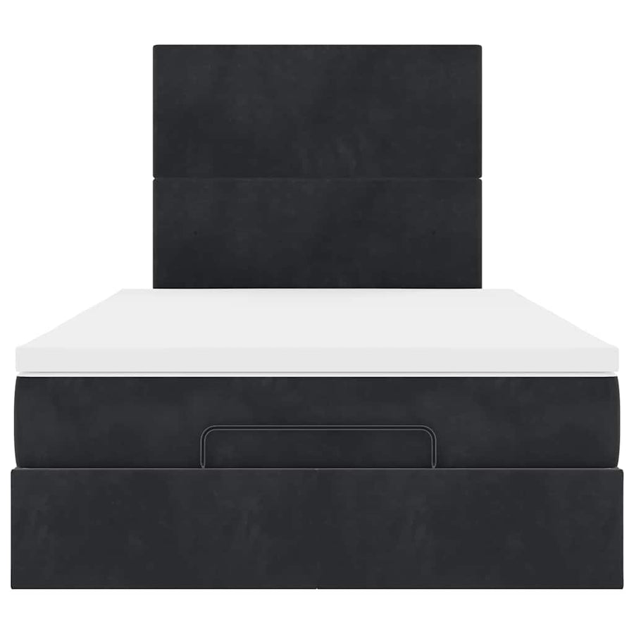 Ottoman bed met matrassen 120x190cm fluweel zwart