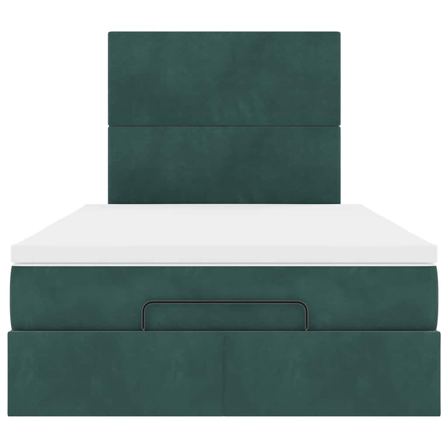 Ottoman bed met matrassen 120x190cm fluweel donkergroen