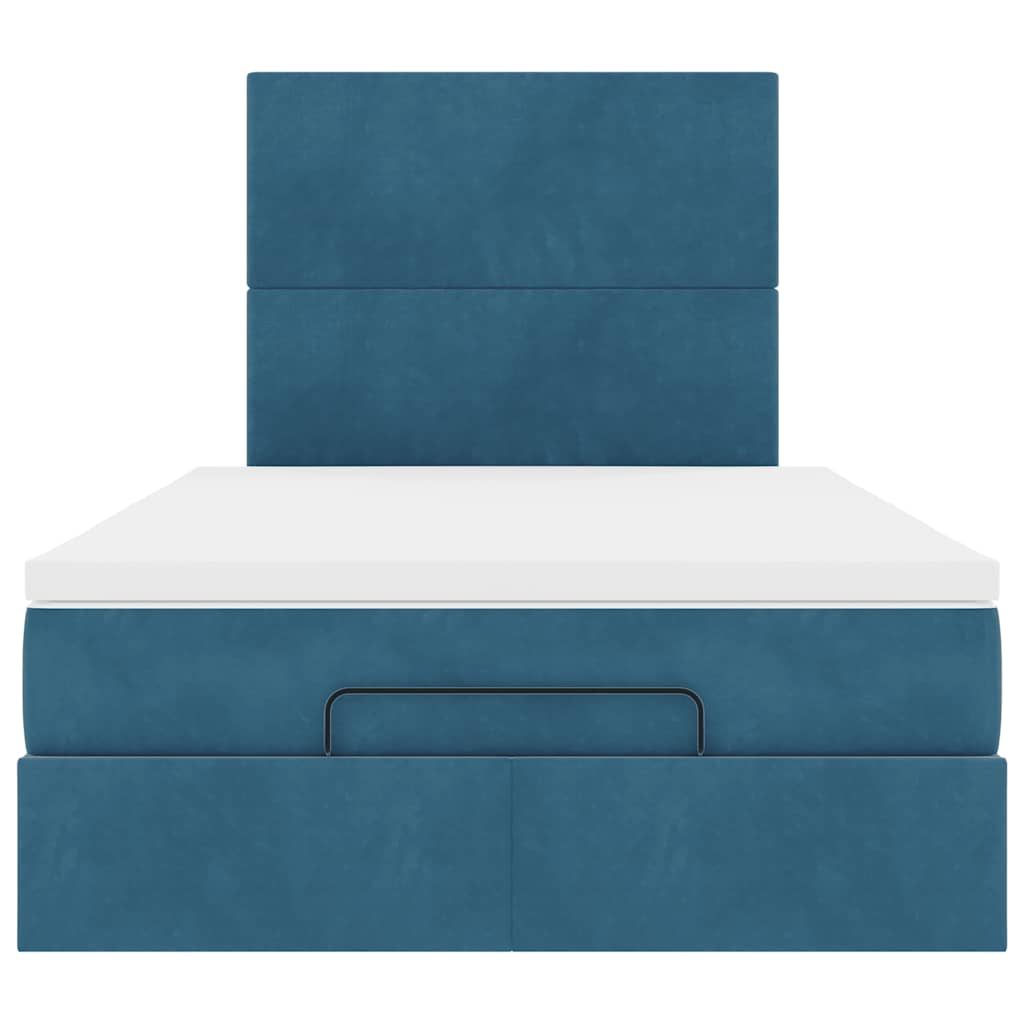 Ottoman bed met matrassen 120x190cm fluweel donkerblauw