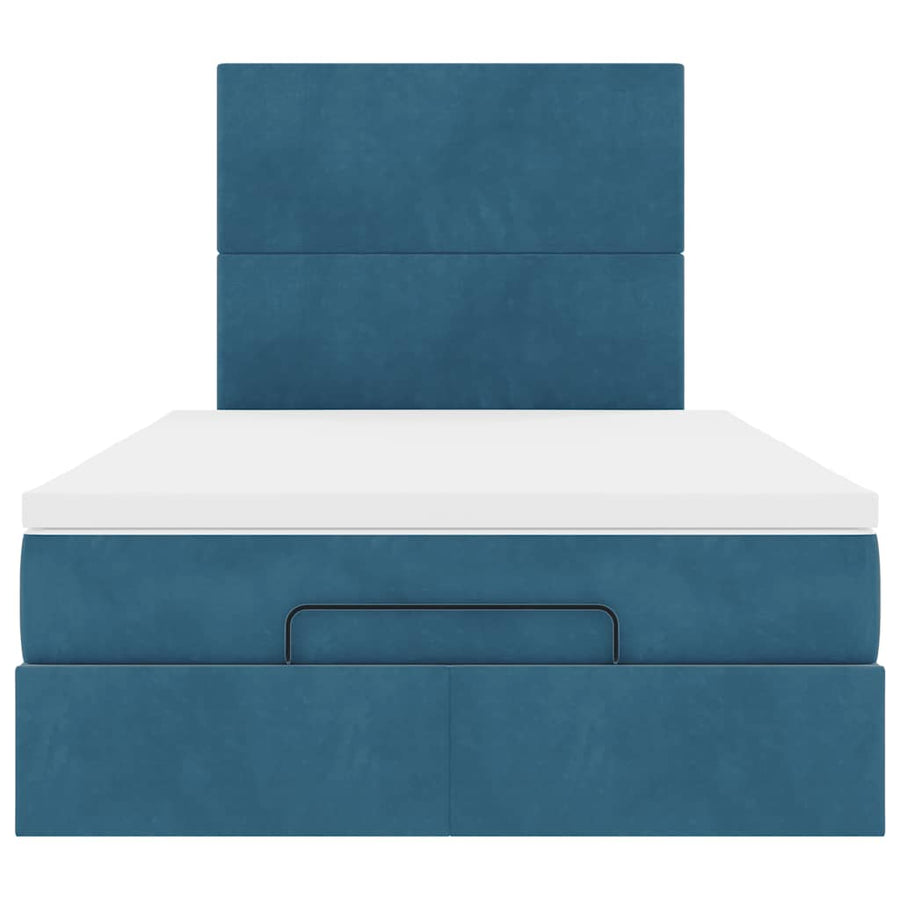 Ottoman bed met matrassen 120x190cm fluweel donkerblauw