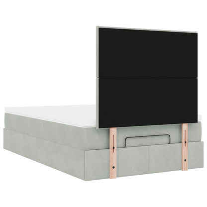 Ottoman bed met matrassen 120x200cm fluweel lichtgrijs