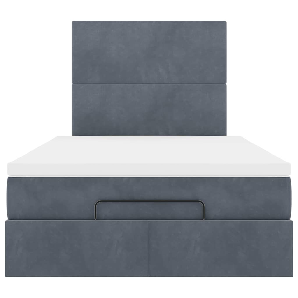 Ottoman bed met matrassen 120x200cm fluweel donkergrijs