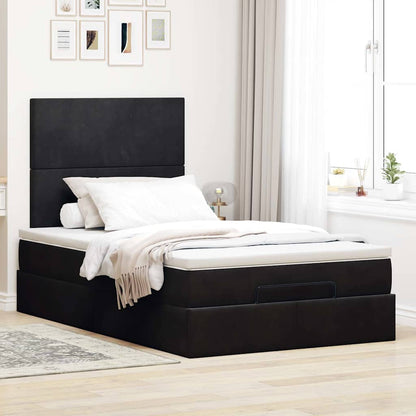 Ottoman bed met matrassen 120x200cm fluweel zwart