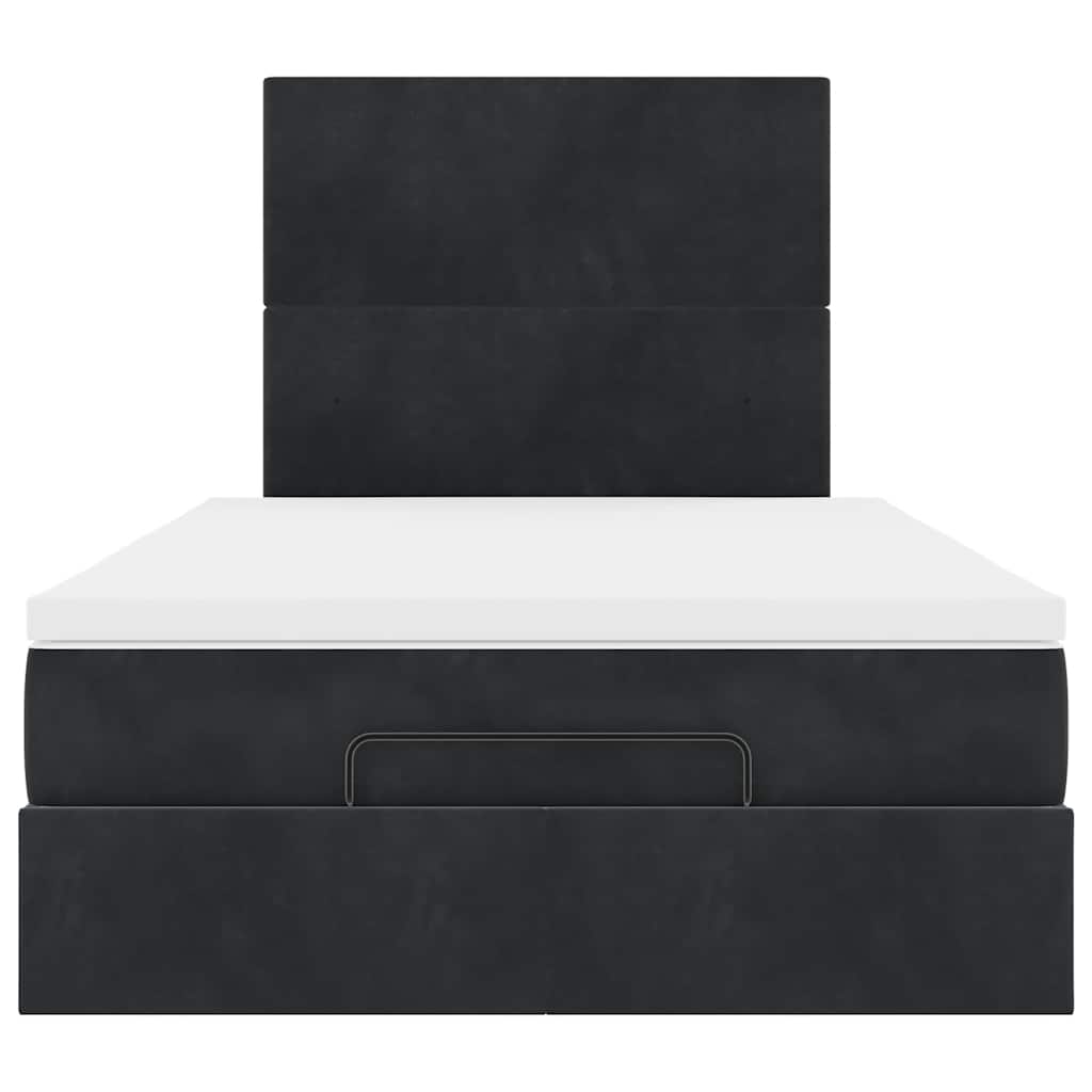 Ottoman bed met matrassen 120x200cm fluweel zwart