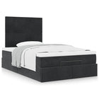 Ottoman bed with mattresses 120x200cm velvet black