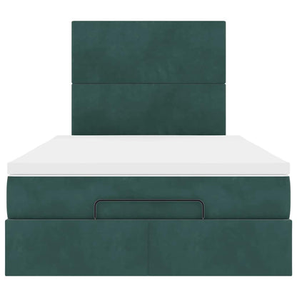 Ottoman bed met matrassen 120x200cm fluweel donkergroen