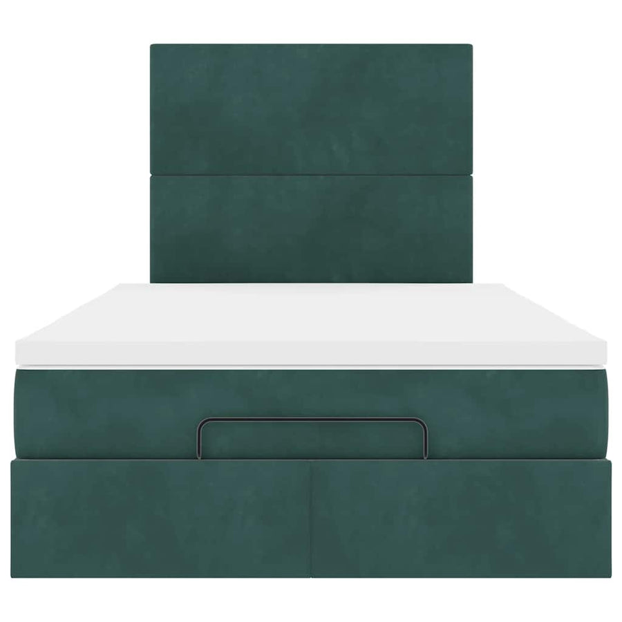 Ottoman bed met matrassen 120x200cm fluweel donkergroen