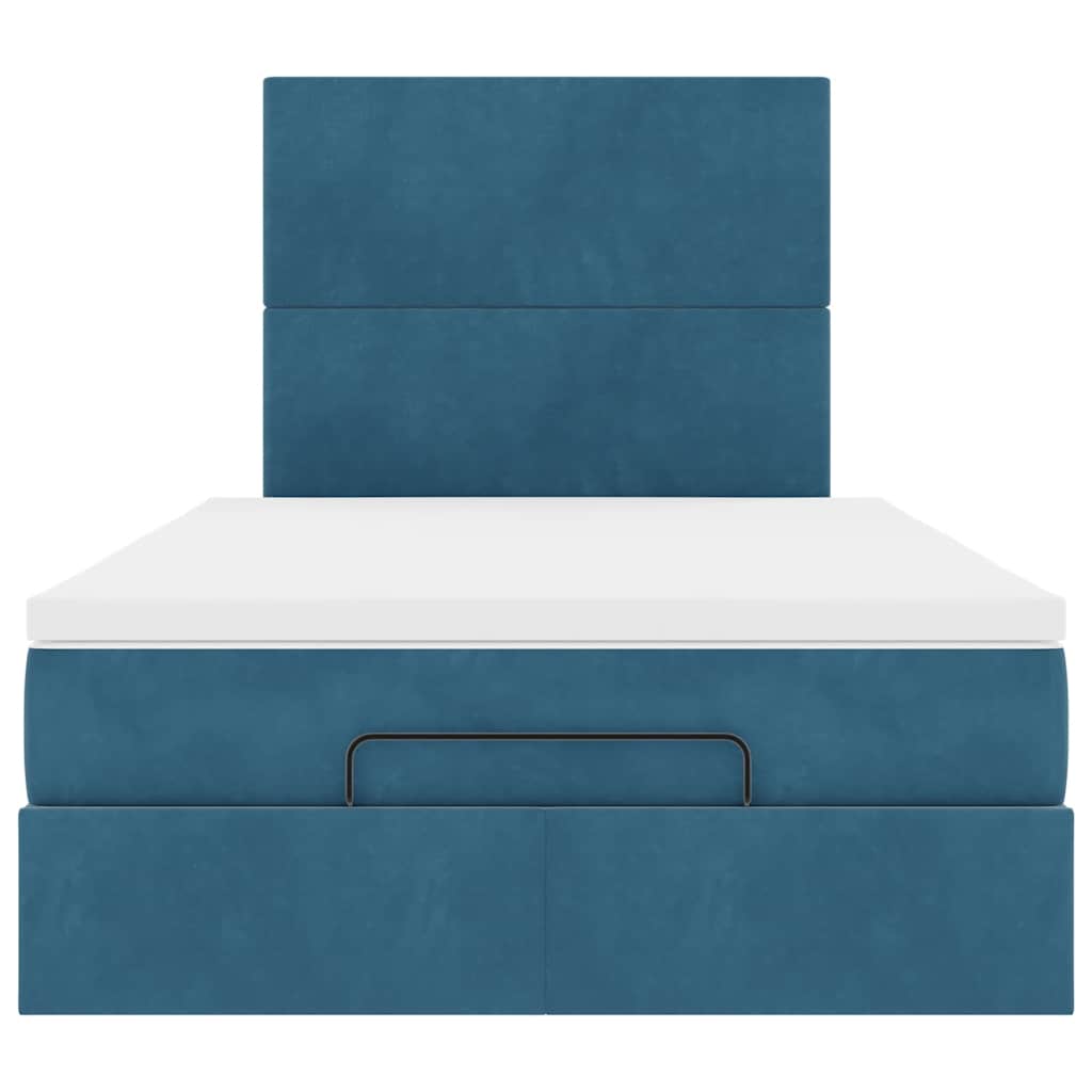 Ottoman bed met matrassen 120x200cm fluweel donkerblauw
