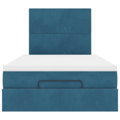 Ottoman bed met matrassen 120x200cm fluweel donkerblauw
