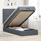 Ottoman bed met opbergruimte 140x190 cm donkergrijs fluweel