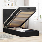 Ottoman bed with mattresses 140x190cm velvet black