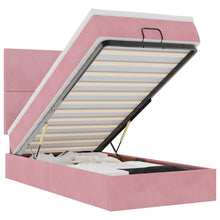 Ottoman bed met matrassen 140x190cm fluweel roze