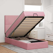 Ottoman bed 140x190 cm fluweel roze