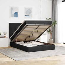 Ottoman Bed Met Matrassen 140X200Cm Fluweel 140 x 200 cm Zwart