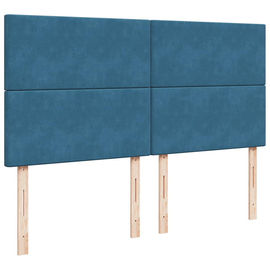 Ottoman bed met matrassen 160x200cm fluweel donkerblauw