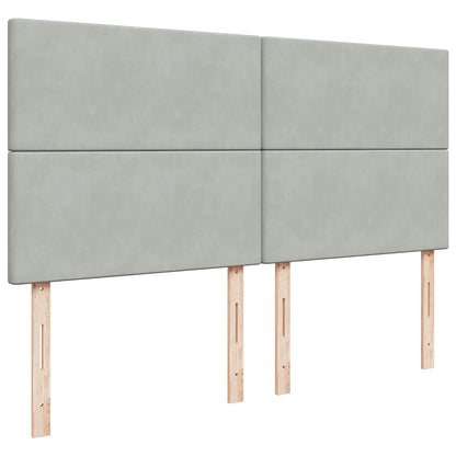 Ottoman bed met matrassen 180x200cm fluweel lichtgrijs