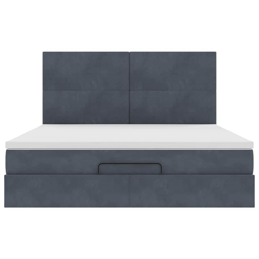 Ottoman bed met matrassen 180x200cm fluweel donkergrijs