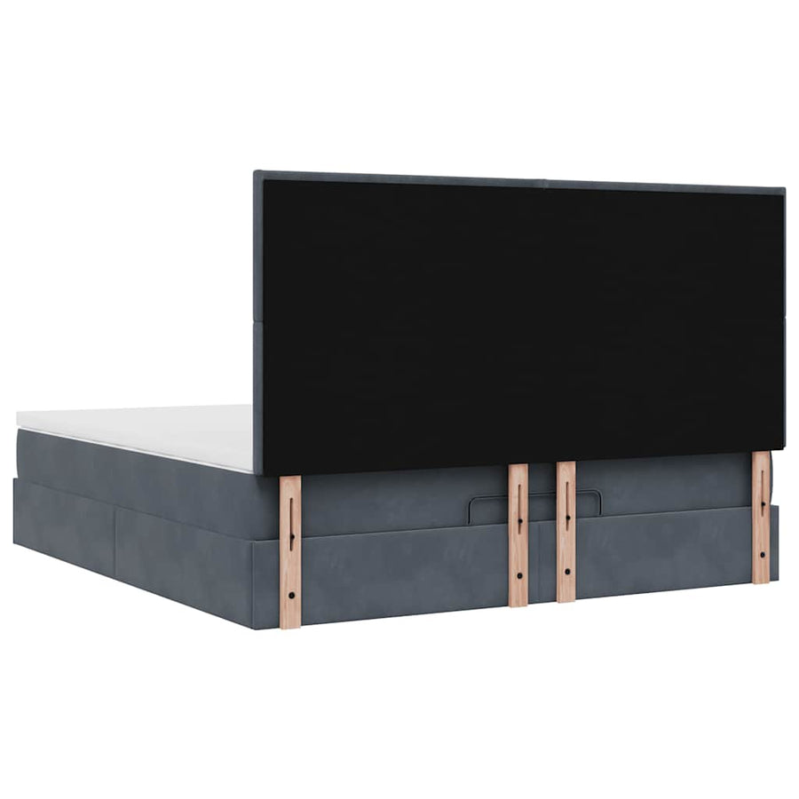 Ottoman bed met matrassen 180x200cm fluweel donkergrijs