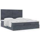 Ottoman bed with mattresses 180x200cm velvet dark grey