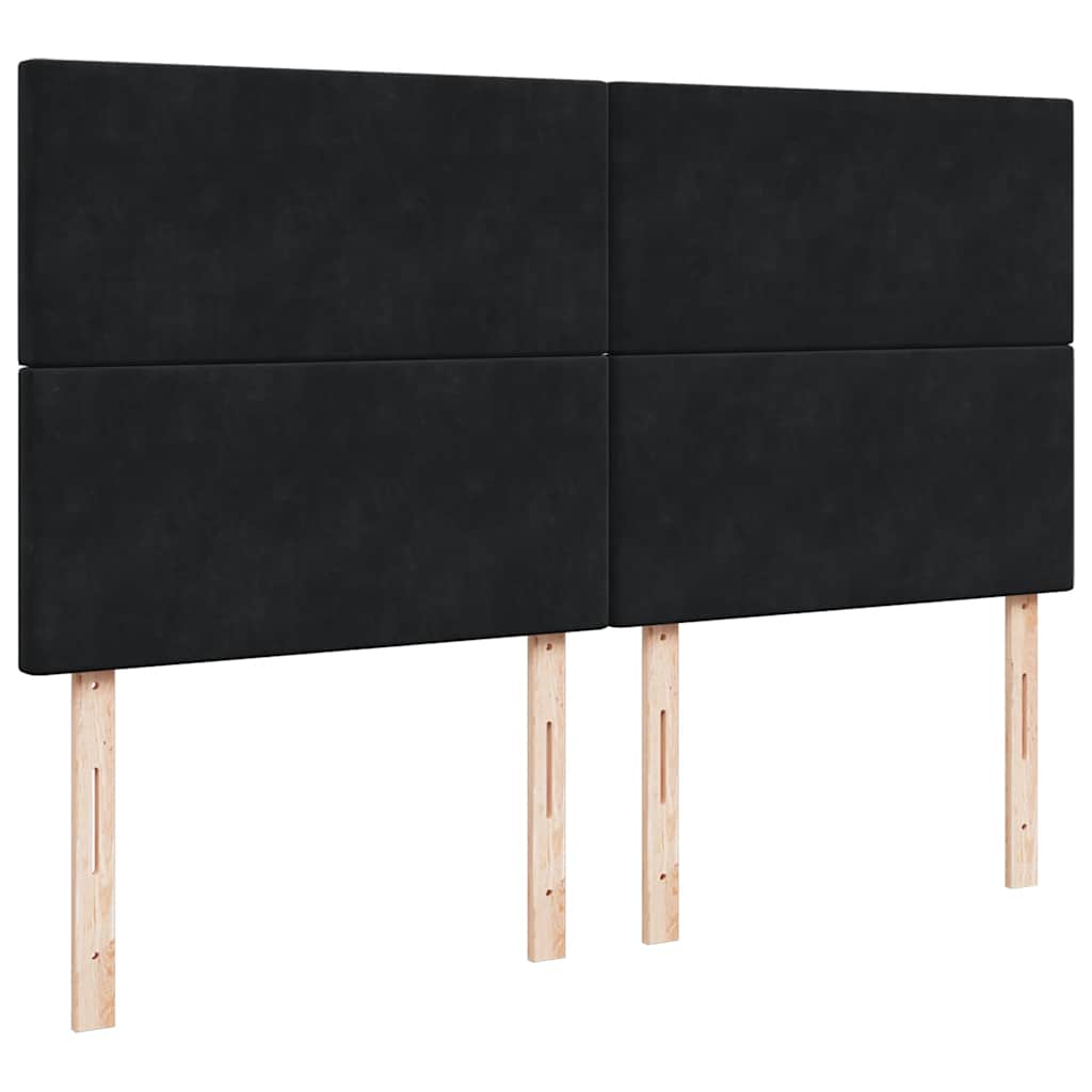 Ottoman bed met matrassen 180x200cm fluweel zwart