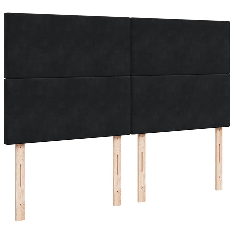 Ottoman bed met matrassen 180x200cm fluweel zwart