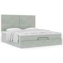 Ottoman bed met matrassen 200x200cm fluweel lichtgrijs