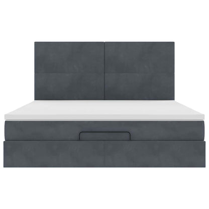 Ottoman bed met matrassen 200x200cm fluweel donkergrijs