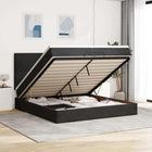 Ottoman bed 200x200 cm fluweel zwart met matrassen