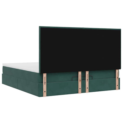 Ottoman bed met matrassen 200x200cm fluweel donkergroen