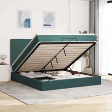 Ottoman bed met matrassen 200x200cm fluweel donkergroen
