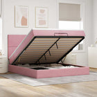 Ottoman bed 200x200 cm fluweel roze