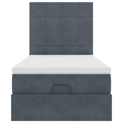 Ottoman bed met matrassen 90x200cm fluweel donkergrijs