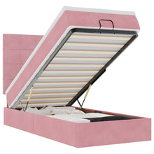 Ottoman Bed Met Matrassen 90X200Cm Fluweel 90 x 200 cm Roze