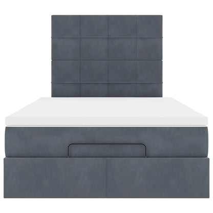 Ottoman bed met matrassen 120x190cm fluweel donkergrijs