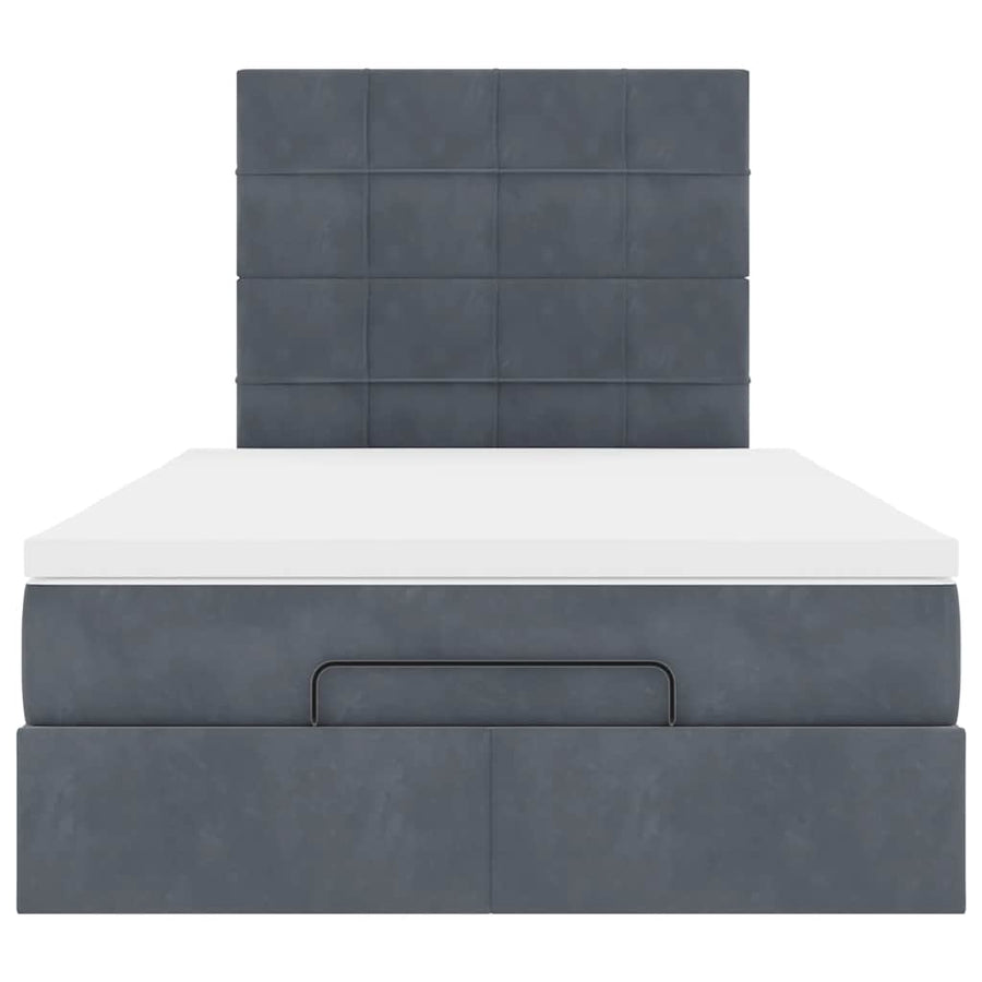 Ottoman bed met matrassen 120x190cm fluweel donkergrijs
