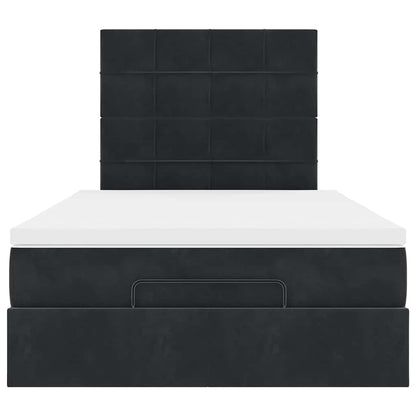 Ottoman bed met matrassen 120x190cm fluweel zwart